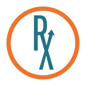 A circle with an R and X in it, joined together