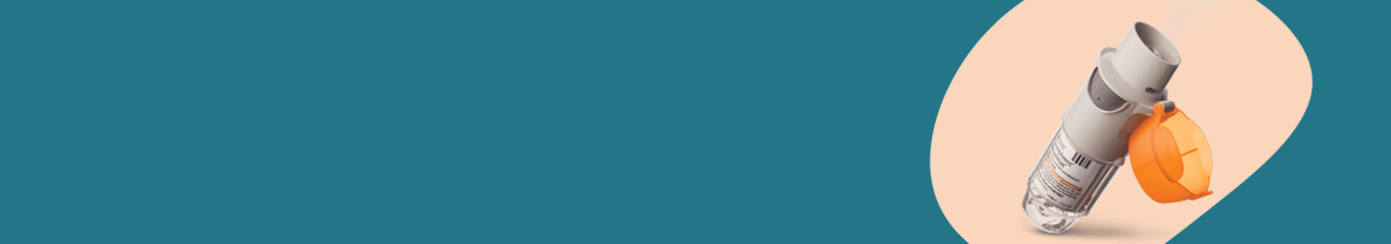 A COMBIVENT RESPIMAT inhaler with an open lid leaning at a slight angle