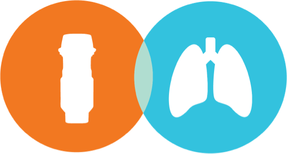 Inhaler and lung icons overlapping each other